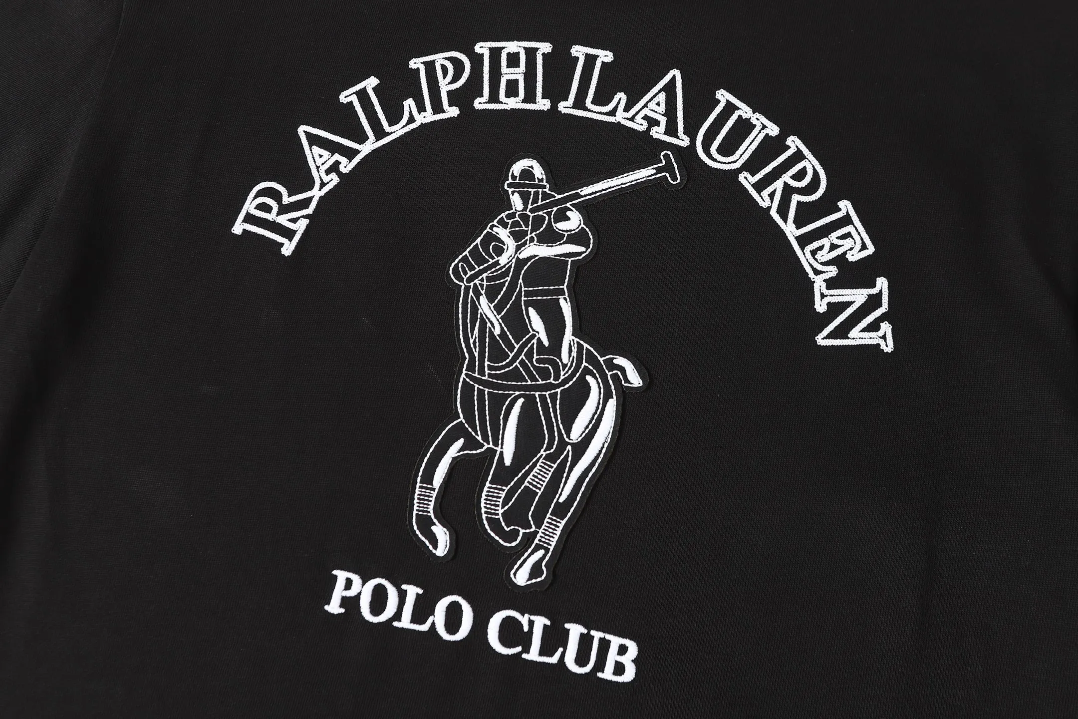P140 💰 Actual pictures [High-end quality] Code: 8910# Color: Black White Size: S to XXL 2026ss New Ralph Lauren 320g customized fabric Round neck short sleeves Special embroidery Burnt patch Loose version for men and women
